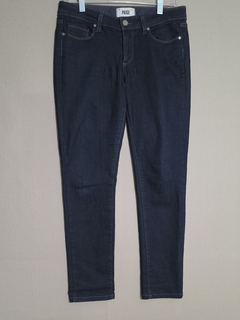 PAIGE Dark Navy SkyLine Skinny Jeans